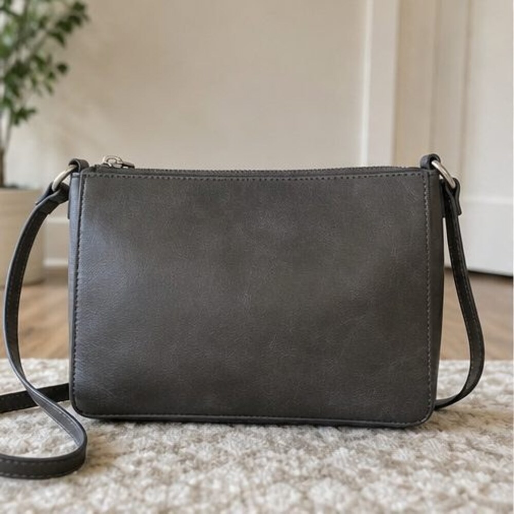 Charcoal Faux Leather Bag